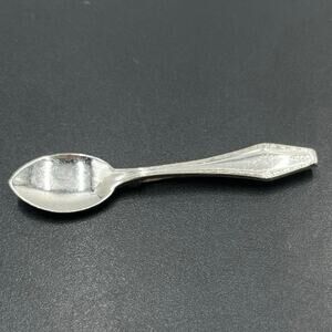 Signed Sterling Silver Vintage‎ Mini Decorated Handle Condiment Spoon Brooch